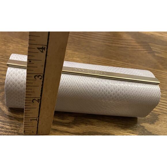 JIMMY CHOO Ivory SNAKESKIN AUTHENTIC EYEGLASSES SUNGLASSES CASE W/CLOTH - Picture 3 of 5